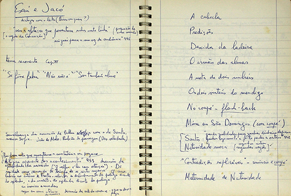 Caderno de anotações sobre Machado de Assis, intitulado "Machado, as mais das vezes - Veneza 1967-1968".